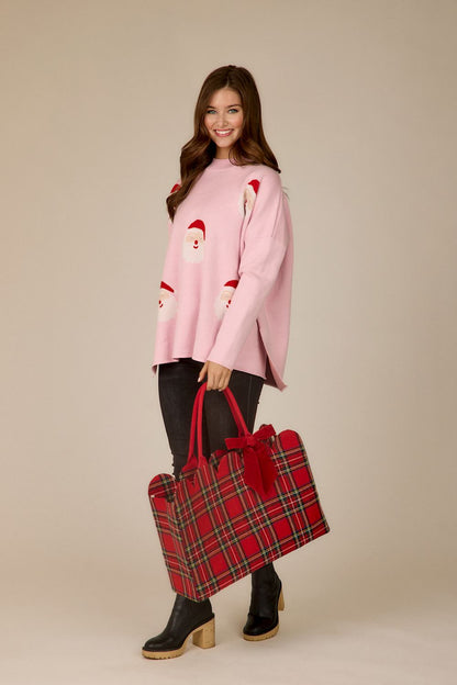 Red Tartan Scallop Tote