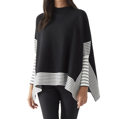 Black Stripe Sleeve Poncho