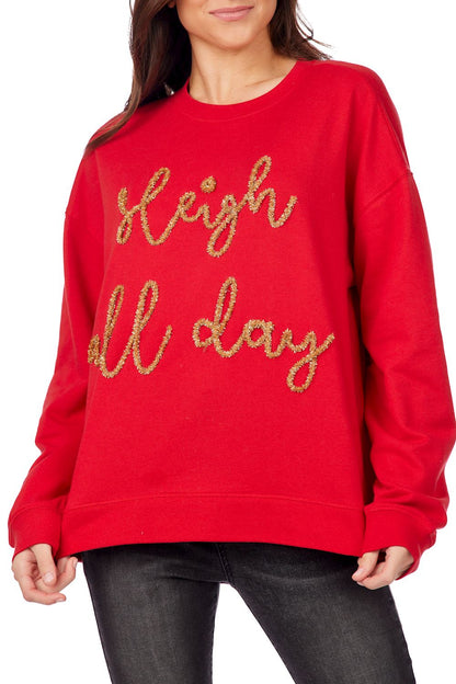 Holiday Sparkle Sweater - Sleigh All Day