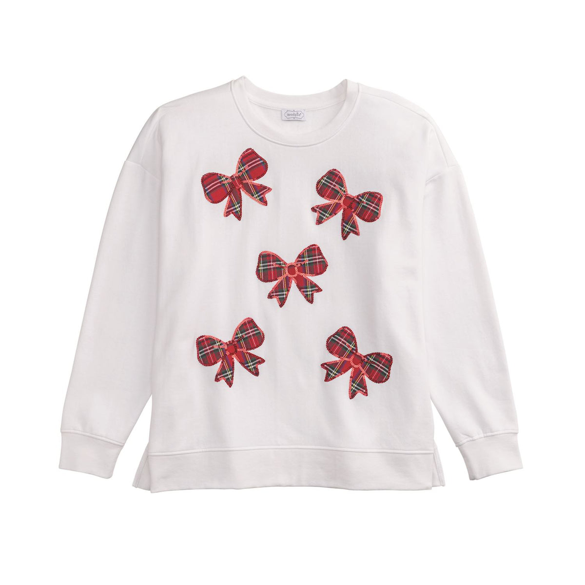 Tartan Bow Sparkle One Size Sweatshirt