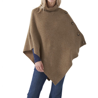 Tan Poncho with Buttons