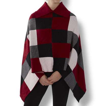 Red Black Buffalo Check Poncho