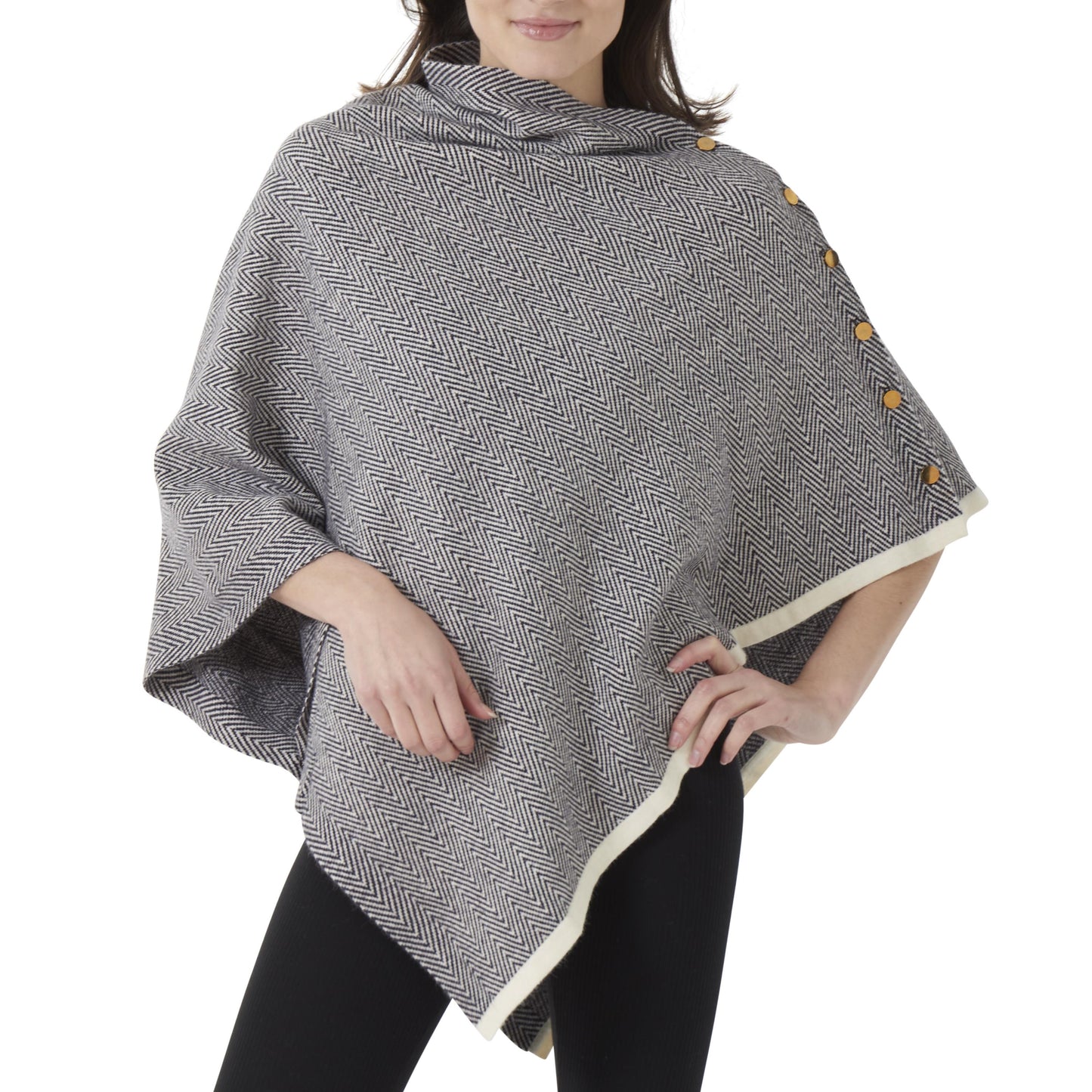 Navy Chevron Poncho
