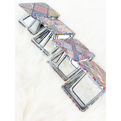 Patterned Double-Sided Cosmetic Mirror