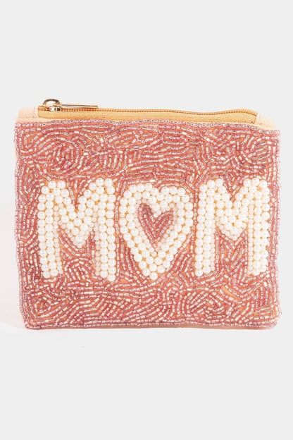 Mom Pearl & Seed Beaded Coin Purse