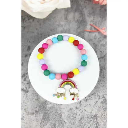 Kids Rainbow Beaded Bracelet with Tassel