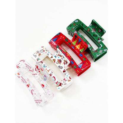 Christmas Rectangle Hair Claw Clip