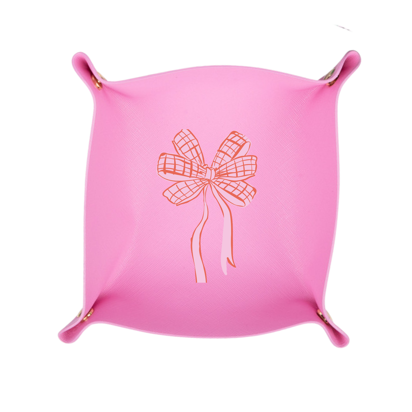 Plaid Pink Bow Foldable Catchall Tray