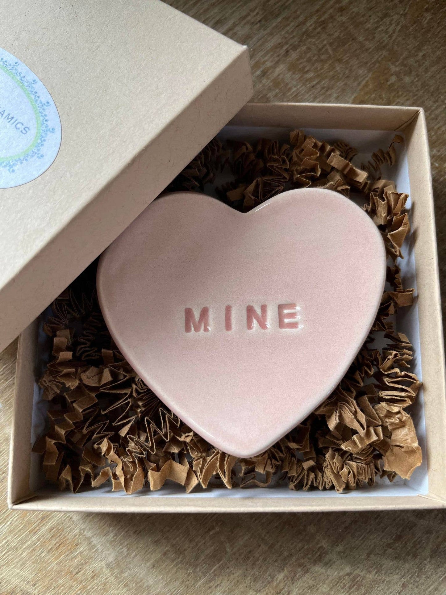 Ceramic Heart Ring Dish - Mine