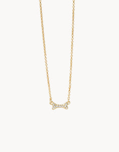 Sea Le Vie Necklace: Necklace Puppy Love/Bone - Gold