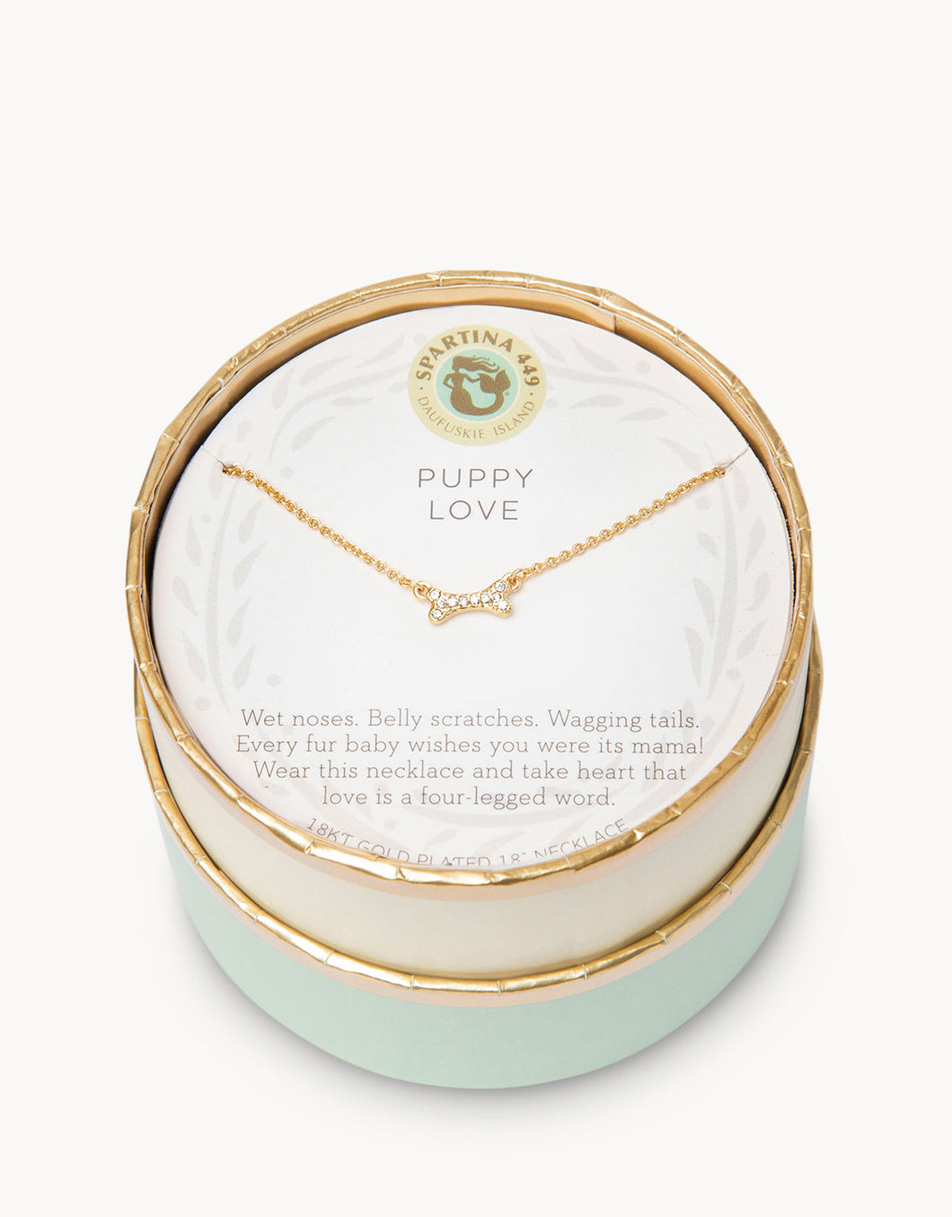 Sea Le Vie Necklace: Necklace Puppy Love/Bone - Gold