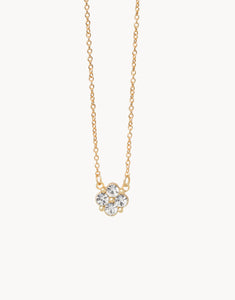 Sea La Vie Blessed/Clover Necklace - Crystal/Gold