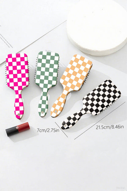Checkered Air Cushion Hair Brush - Black