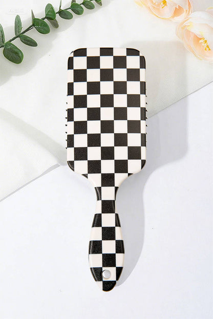 Checkered Air Cushion Hair Brush - Black