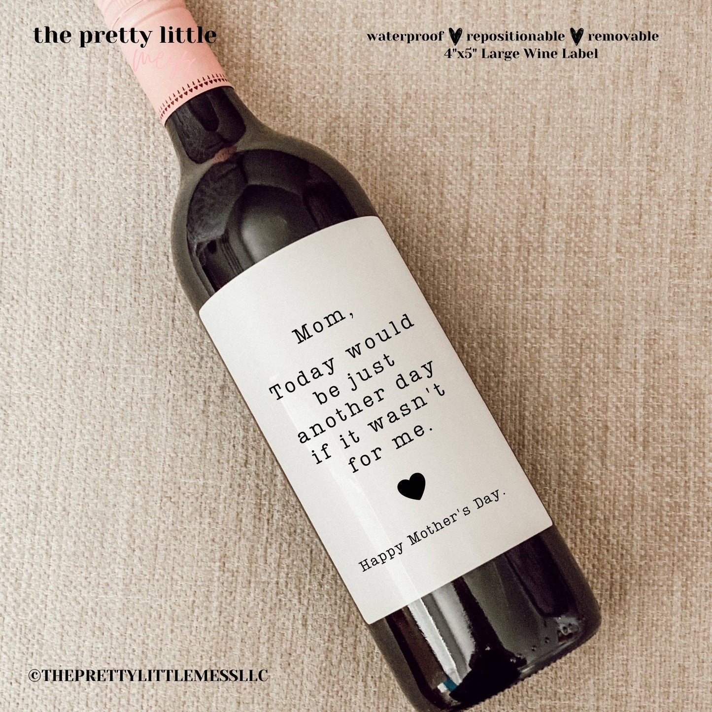Mom Just Another Day - Wine Label