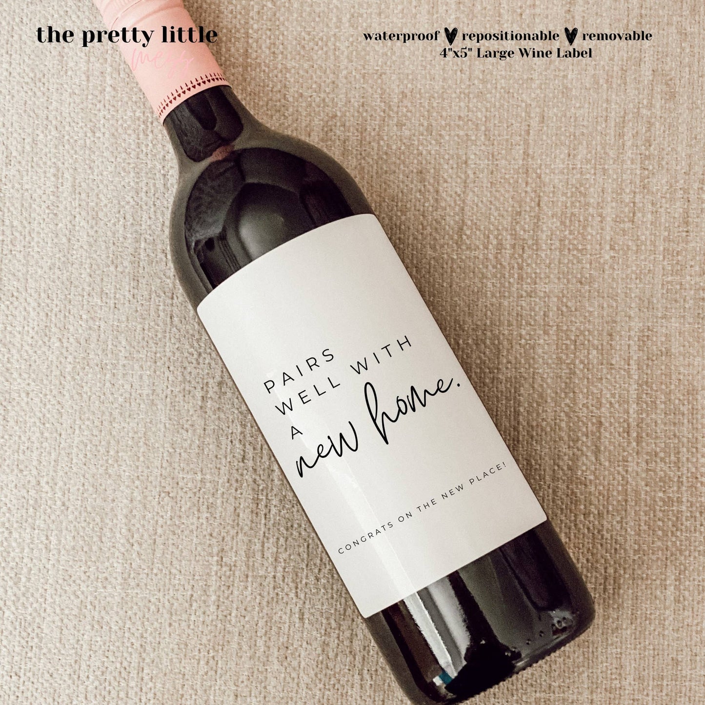 Paris Well with A New Home - Small Wine Label