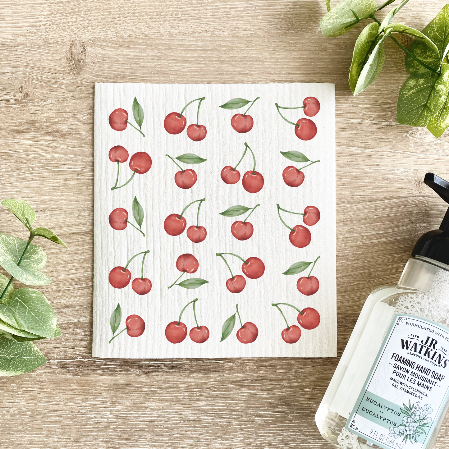 Cherry Pattern Swedish Dishcloth