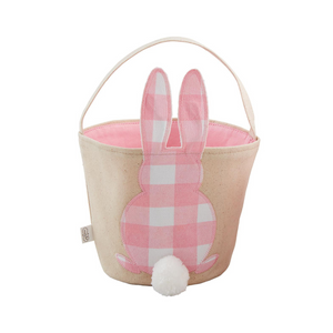 Canvas Easter Basket - Pink Bunny