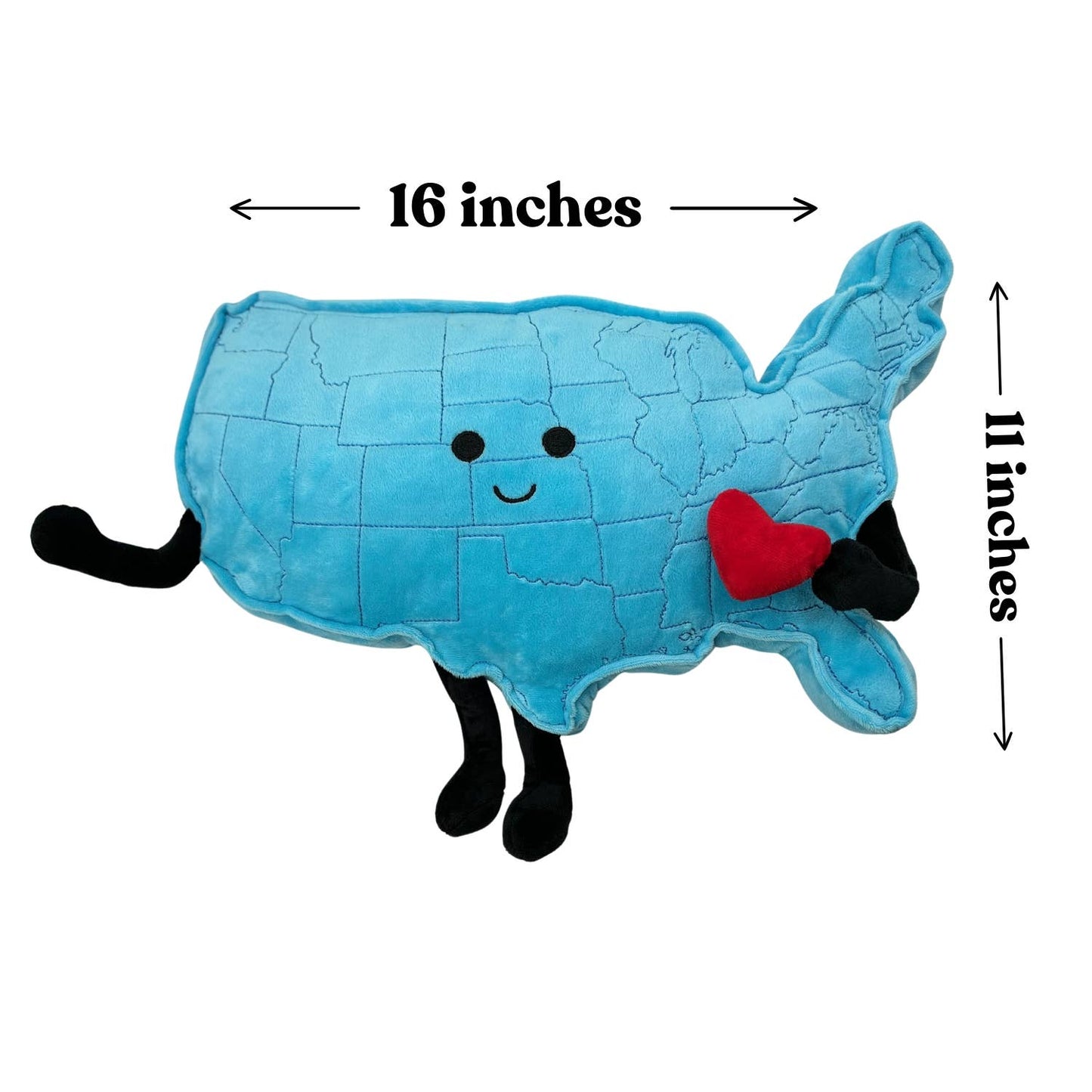 USA Map Shaped Stuffed Pillow Plush