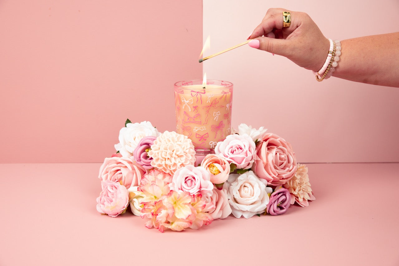 Sweet Grace Pink Bow Candle
