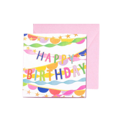 Happy Birthday Streamers Birthday Card