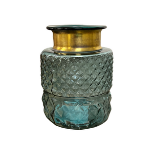 Vase Glass w/ Gold Ring