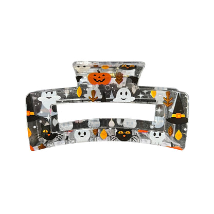 Printed Halloween Square Hair Claw Clip