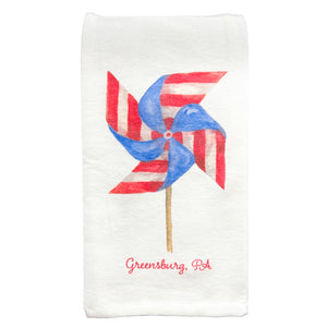 Printed Cotton Dishtowel - Pinwheel with Greensburg