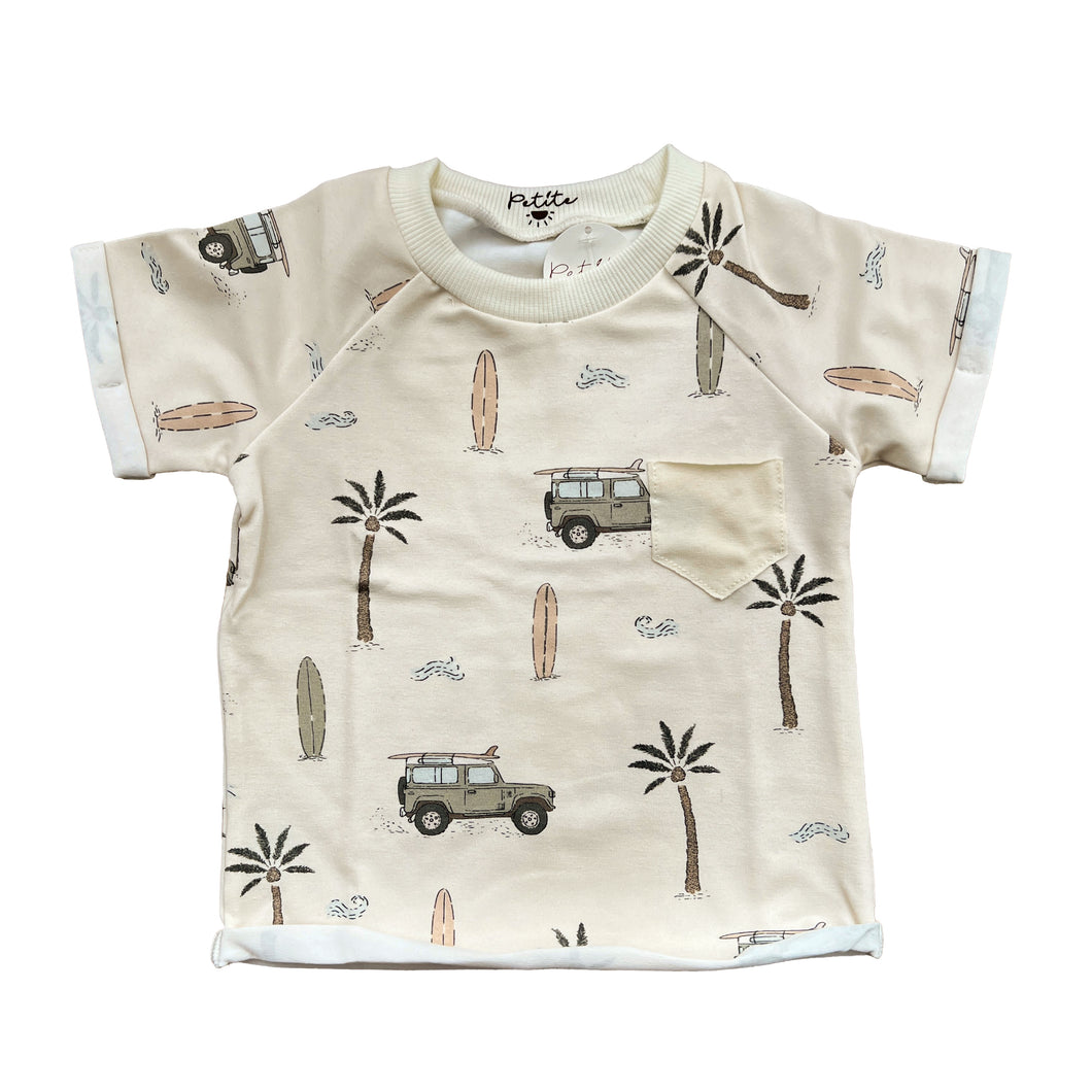 Cotton T-Shirt - Cars & Palm Trees
