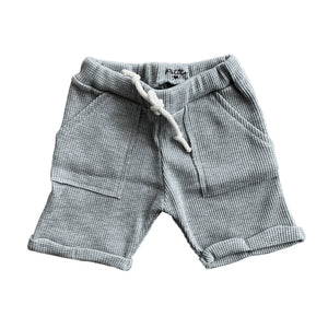 Cotton Waffle Shorts - Gray