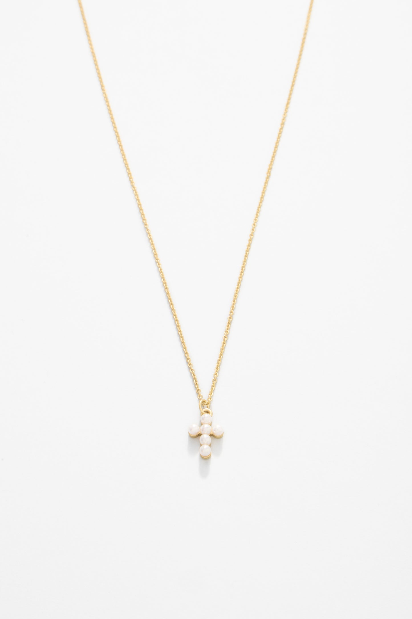 Sea La Vie Necklace Faith/Pearl Cross - Gold