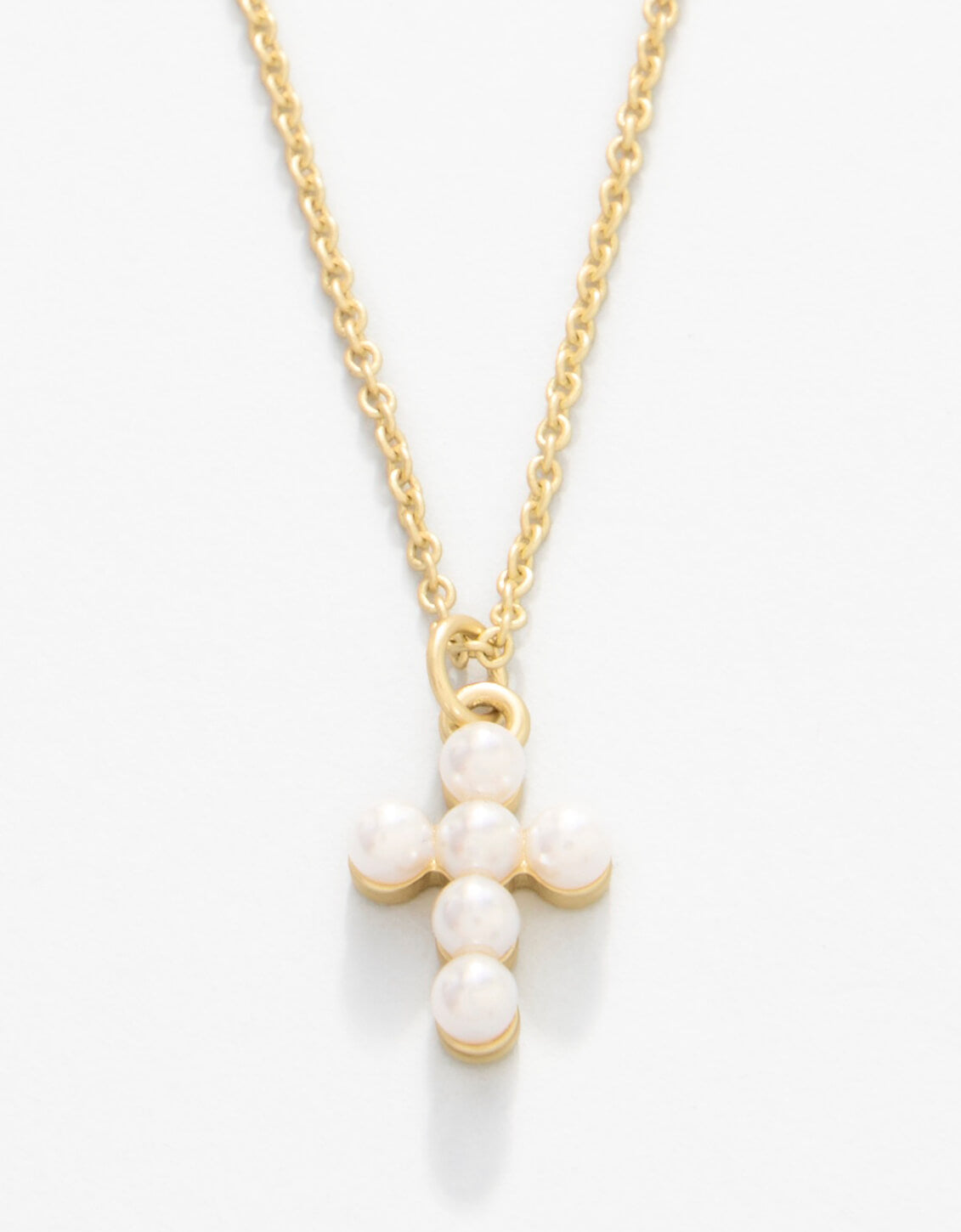 Sea La Vie Necklace Faith/Pearl Cross - Gold