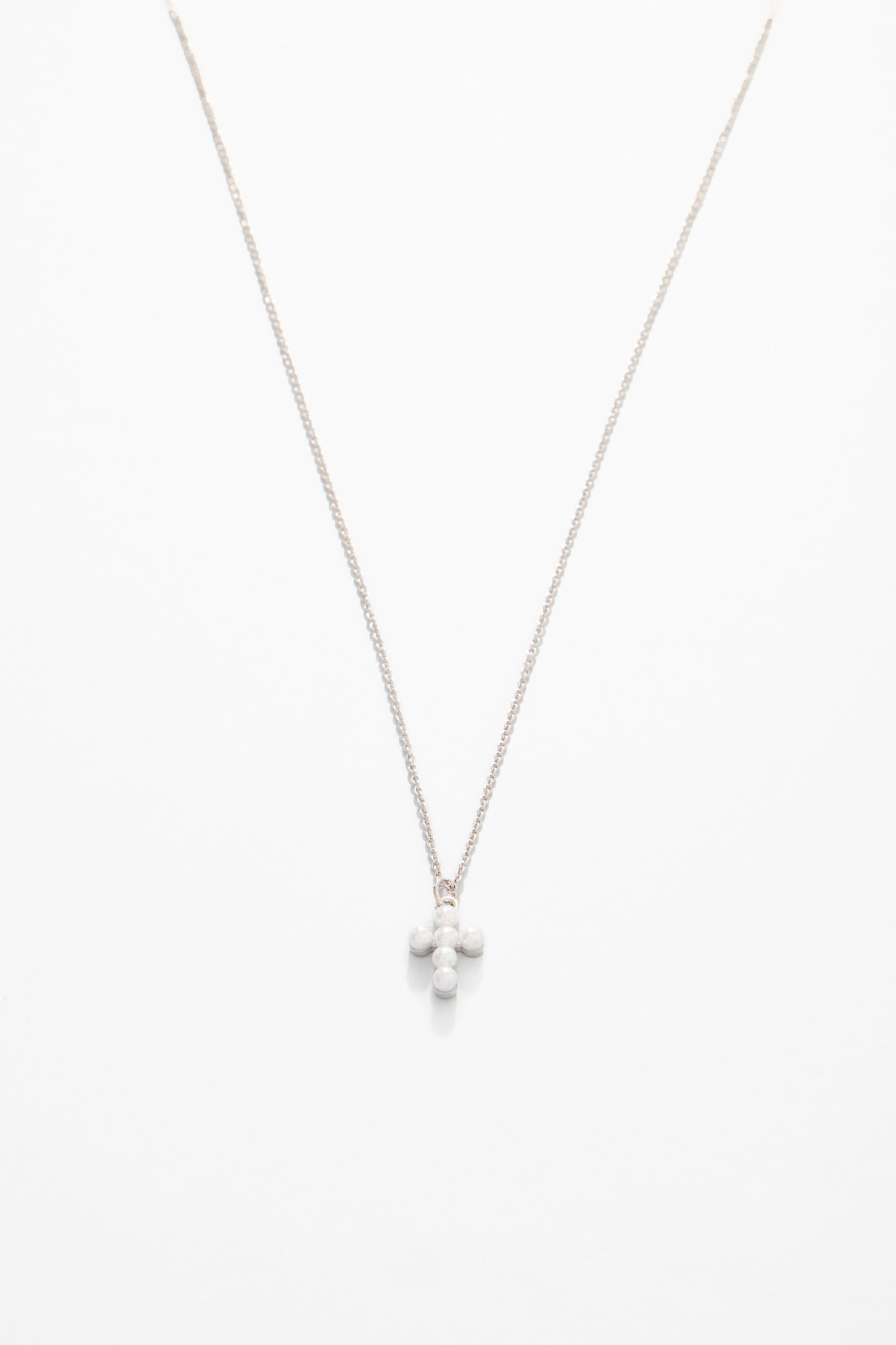 Sea La Vie Necklace Faith/Pearl Cross - Silver