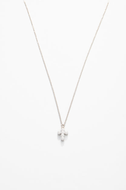 Sea La Vie Necklace Faith/Pearl Cross - Silver