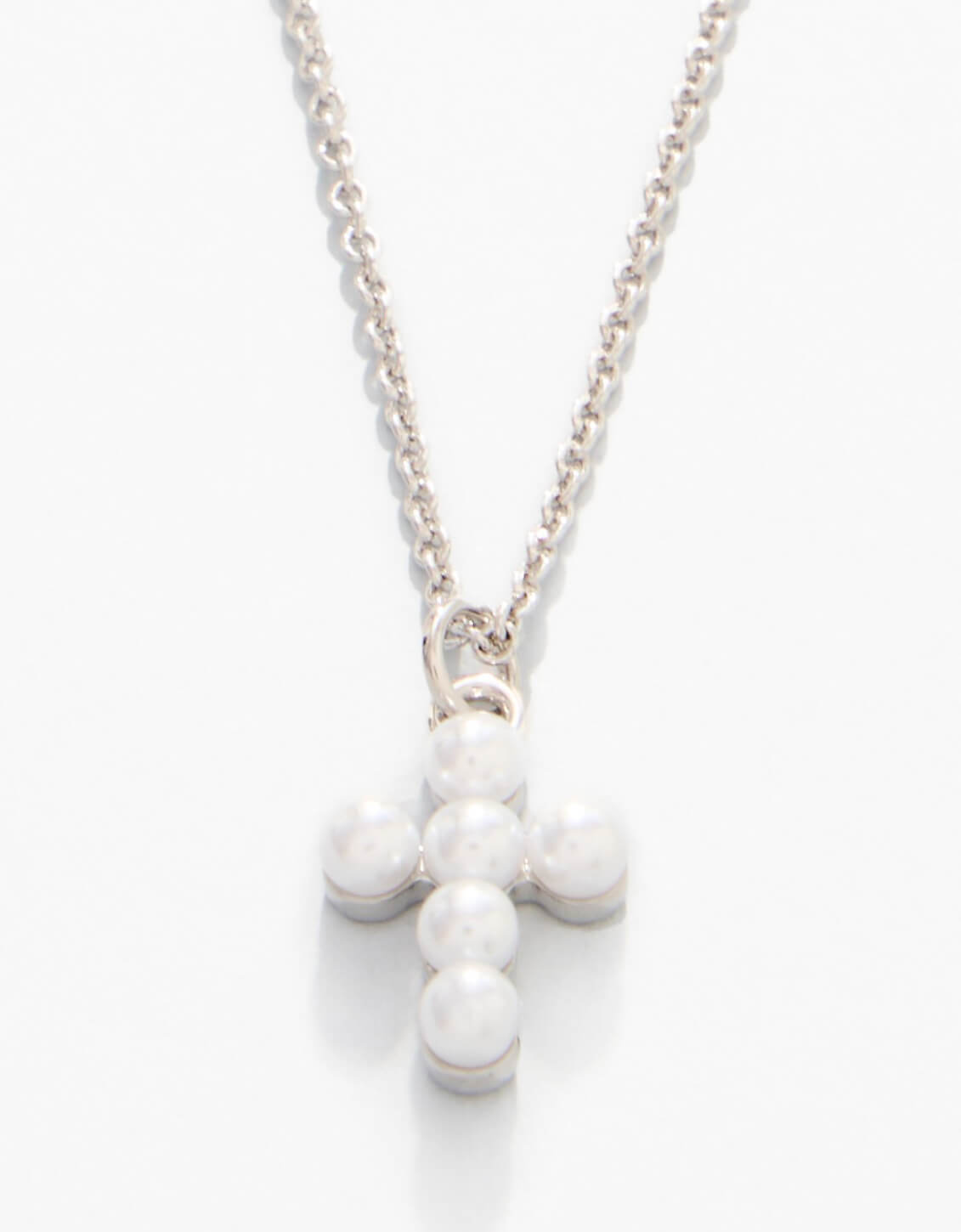 Sea La Vie Necklace Faith/Pearl Cross - Silver