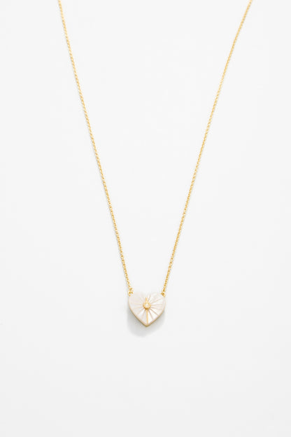Sea La Vie Necklace Radiant/Mother-of-Pearl Heart - Gold