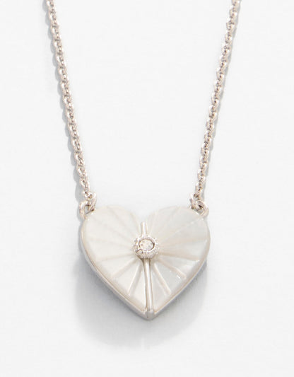 Sea La Vie Necklace Radiant/Mother-of-Pearl Heart - Silver