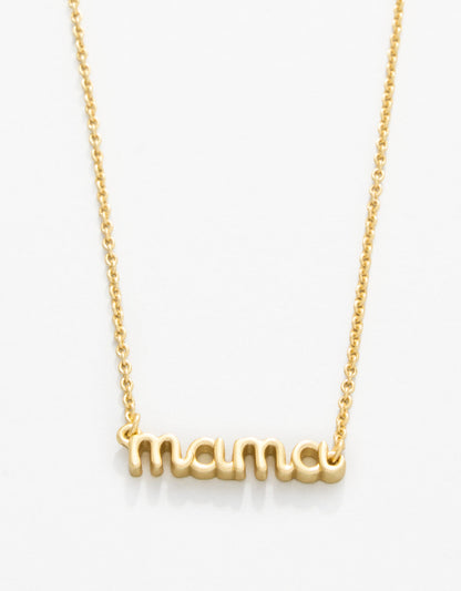 Sea La Vie Necklace Thanks Mama/Script - Gold