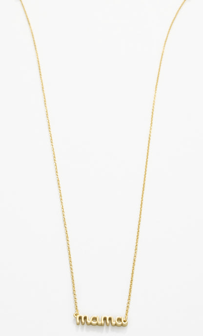 Sea La Vie Necklace Thanks Mama/Script - Gold