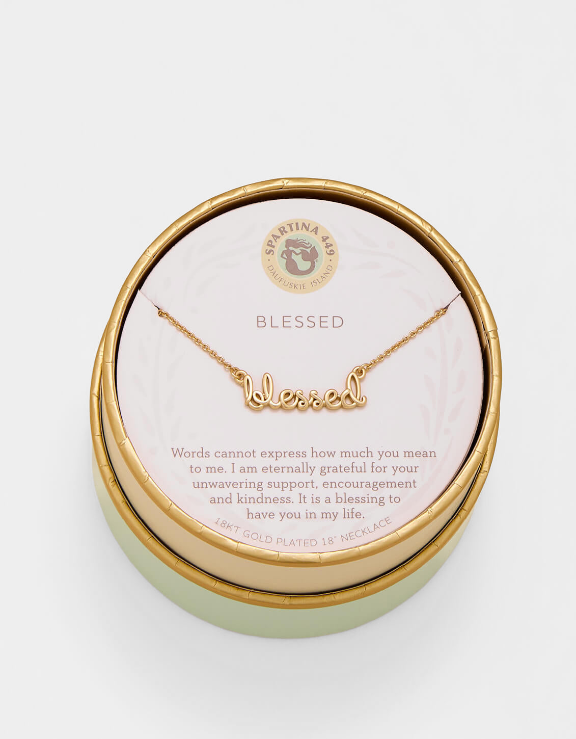 Sea La Vie Necklace Blessed/Script - Gold