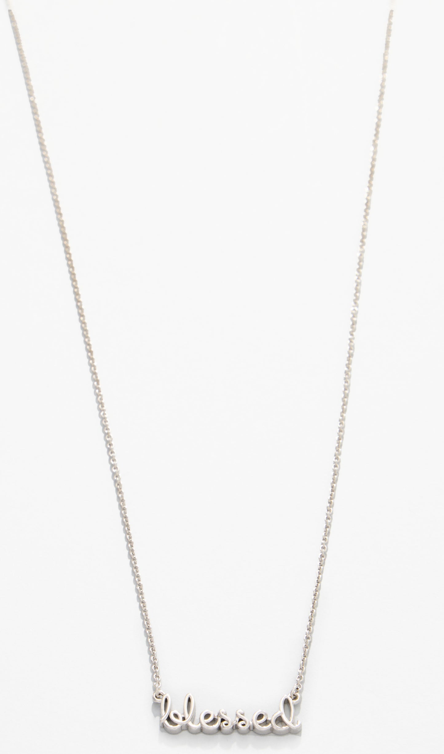 Sea La Vie Necklace Blessed/Script - Silver