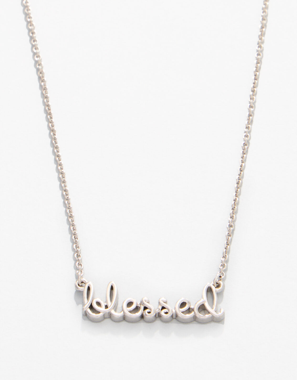 Sea La Vie Necklace Blessed/Script - Silver