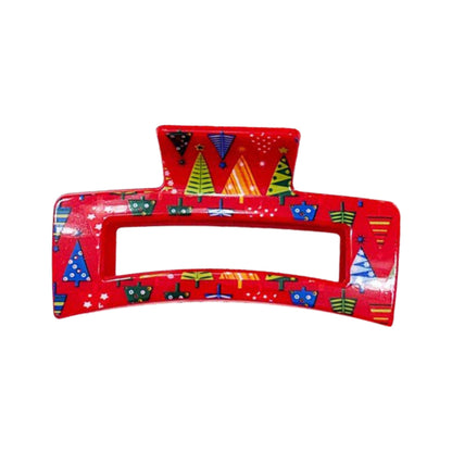 Christmas Rectangle Hair Claw Clip