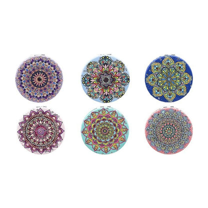 Mandala Double Sided Circle Cosmetic Mirror