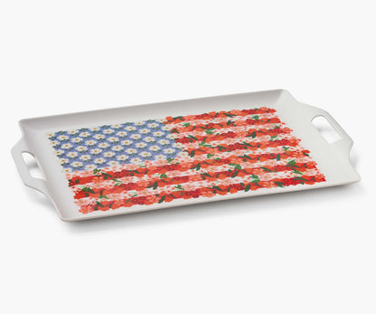 Americana Melamine Serving Platter with Handles