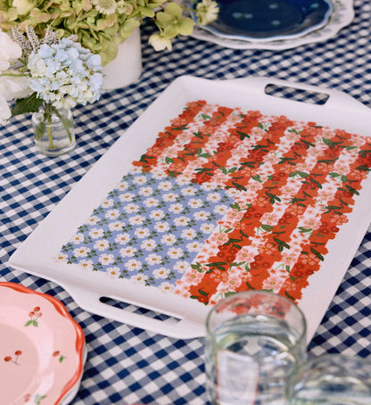 Americana Melamine Serving Platter with Handles