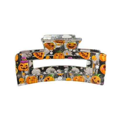 Printed Halloween Square Hair Claw Clip