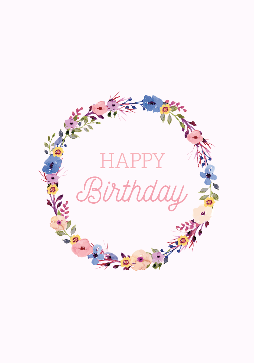 Happy Birthday (Pale Lilac)  - Birthday Card