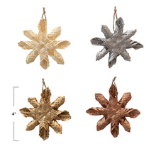 Load image into Gallery viewer, Hand-Woven Seagrass Snowflake Ornament