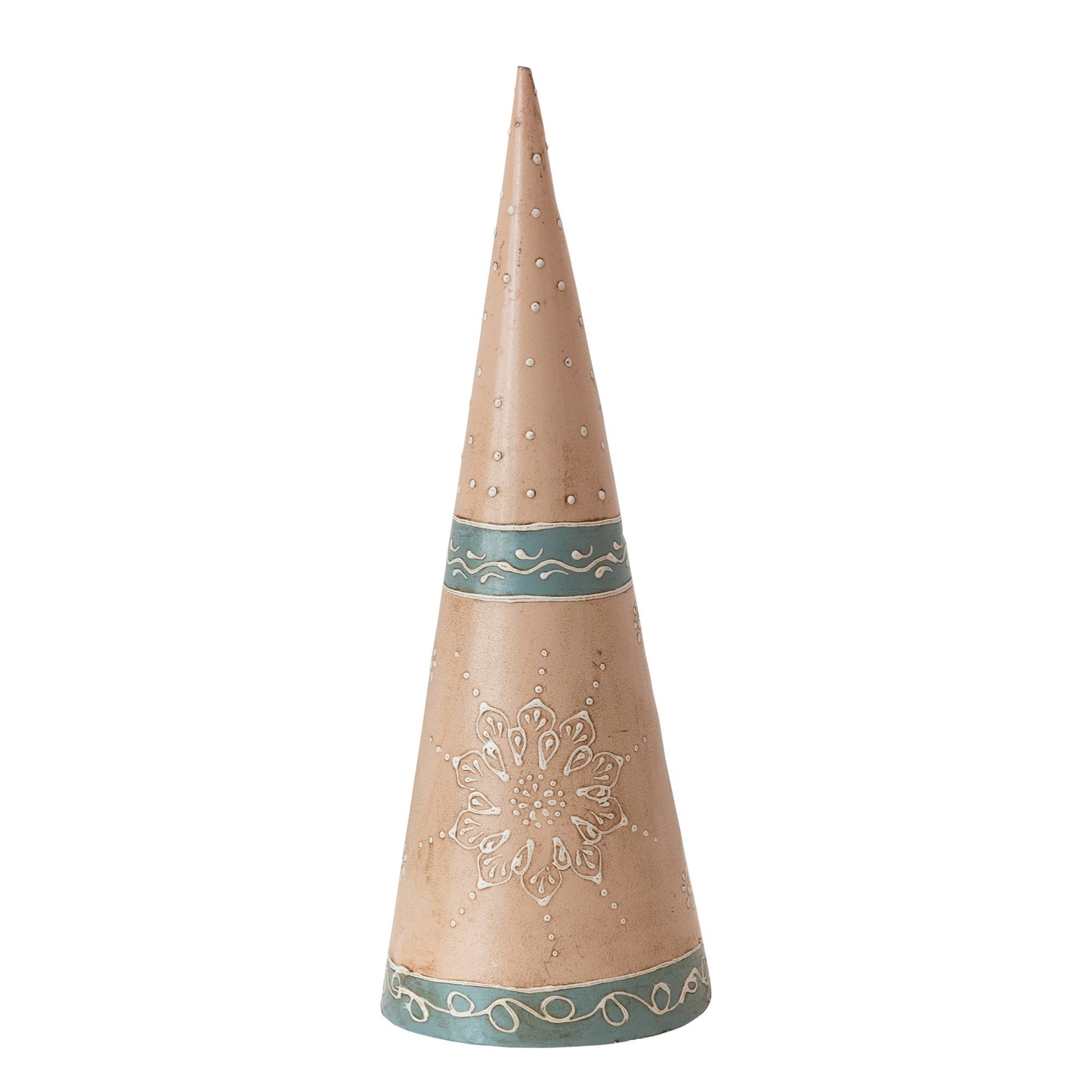 Hand-Painted Metal Cone Tree - Medium